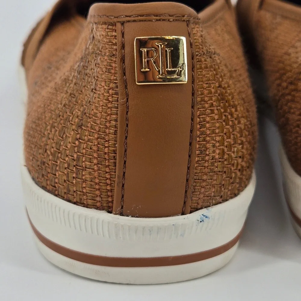 Lauren Ralph Lauren‎ Jinny Heart Patch Tweed Slip-On Sneakers 7B EU 37.5